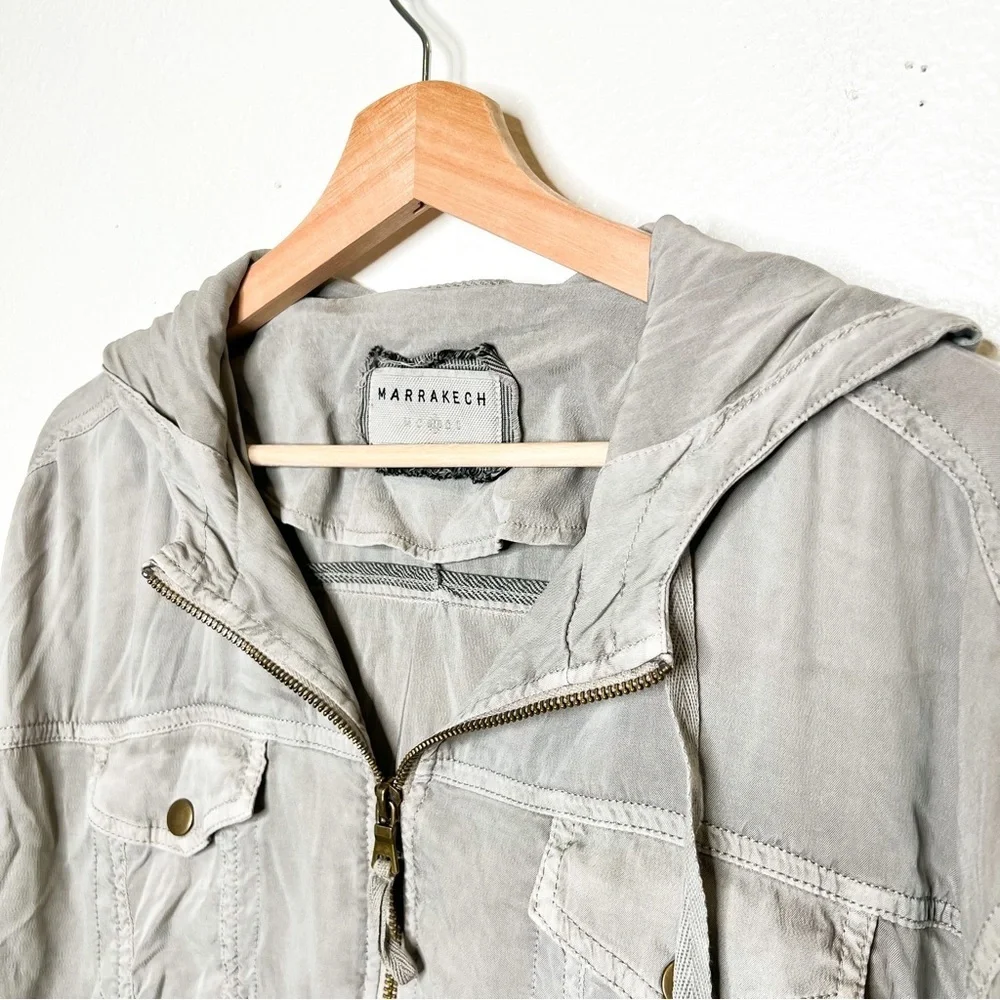Nwt ANTHROPOLOGIE | MARRAKECH sandstone cupro hoodie jacket (Sz S)
